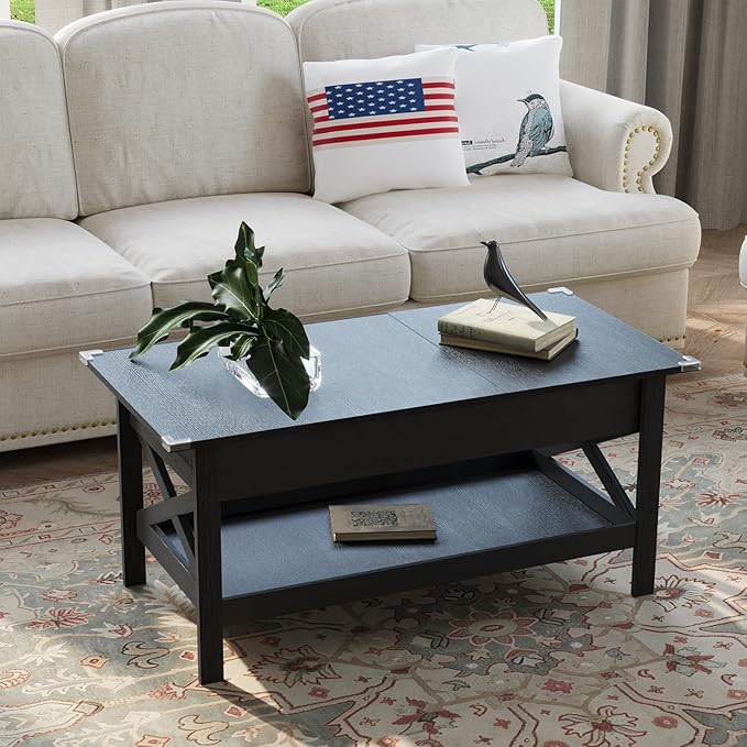 Lift Top Coffee Table with Storage, Small Coffee Table with Hidden Compartment