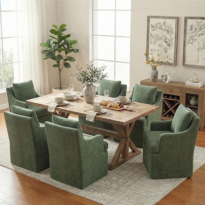 VKNOW Upholstered Dining Chairs Set of 6, Modern Kitchen Chairs Dining Room