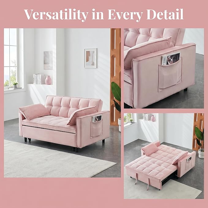 3 in 1 Convertible Sofa Bed, Loveseat Sleeper Sofa