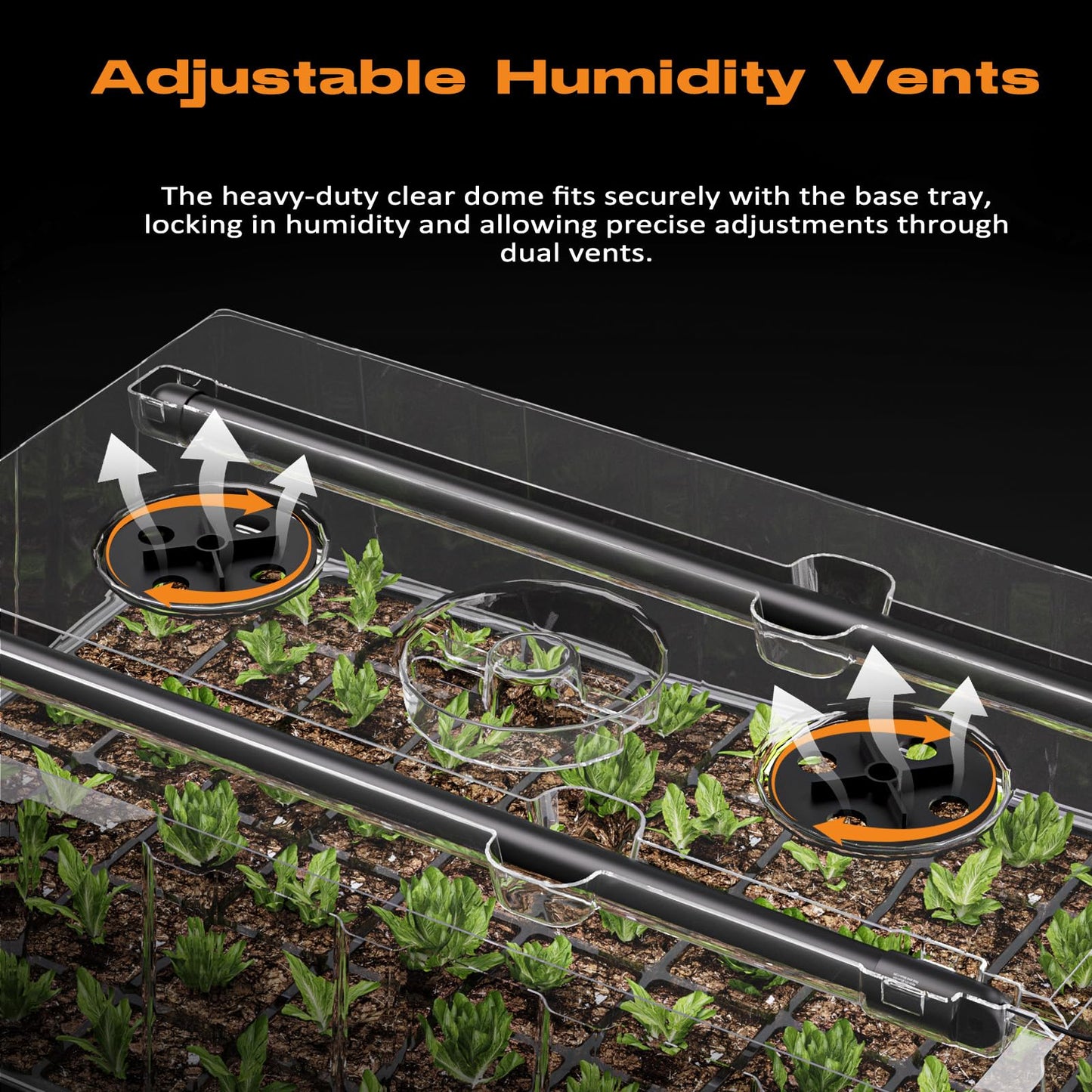 Patigrow 120-Cell Self-Watering Seed Starter Tray with Grow Light, Seed Starter Kit with 4.07” Humidity Dome, Indoor Seedling Starter Tray, Seed Starting Trays for Plant Germination, Seeds Growing