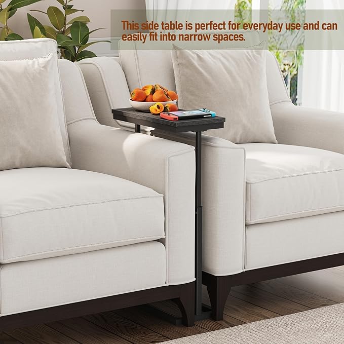 TUTOTAK End Table, Side Table, Tall Couch Table, Sofa Table, Living Room