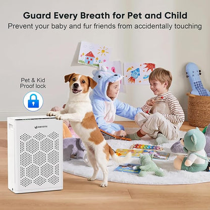 Air Purifiers for Home Large Room Up to 2400 Ft² with HEPA 14 Filter, DAYETTE Pet Air Purifier with Washable Prefilter for Bedroom with Fragrance, Air Cleaner for Smoke Dust Pollen Pets Hair Odor