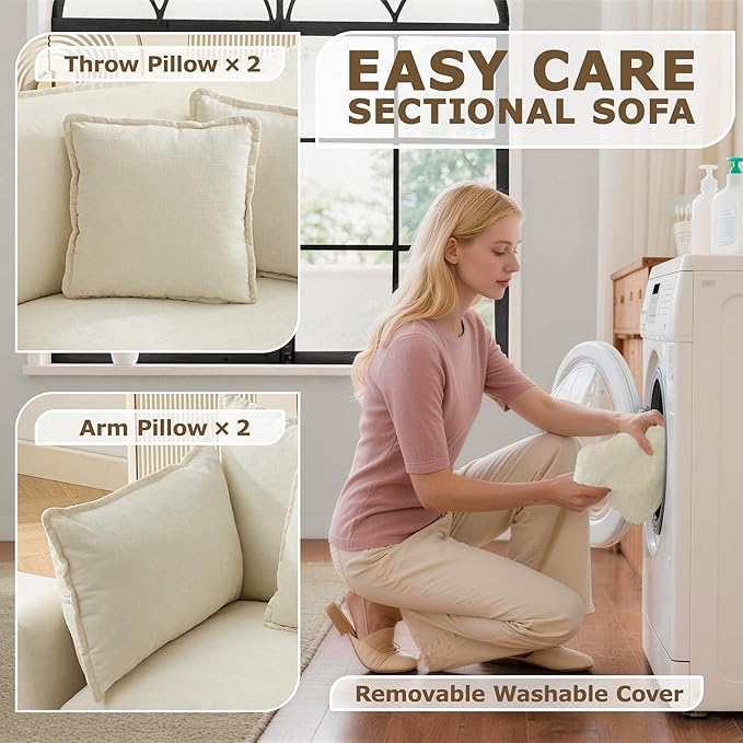 78" Modular Sectional Sofa, Cloud Couch Loveseat Sofa, Deep Seat Washable