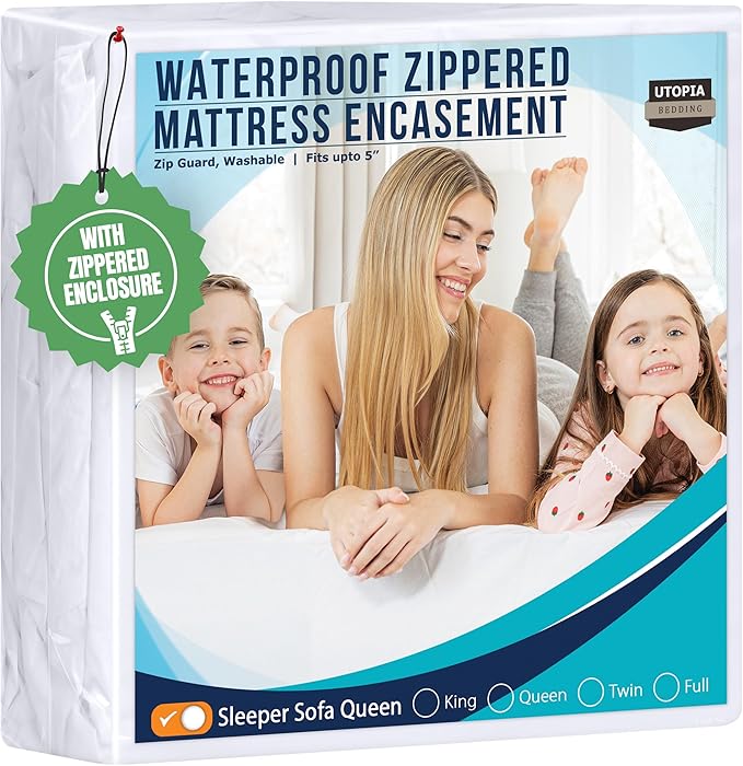 Utopia Bedding Mattress Protector Zippered Sleeper Sofa Queen Size, 100%