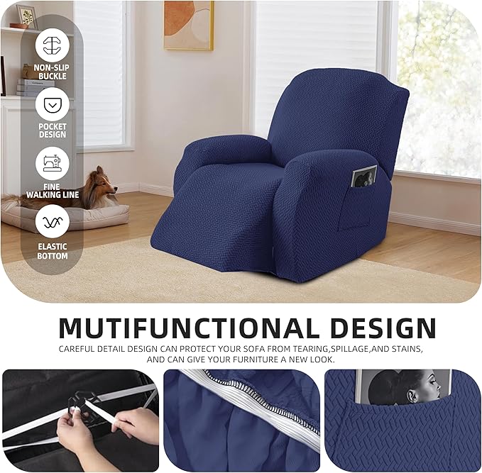 Genina Recliner Chair Covers, Stretch Reclining Chair Cover, Recliner Sofa
