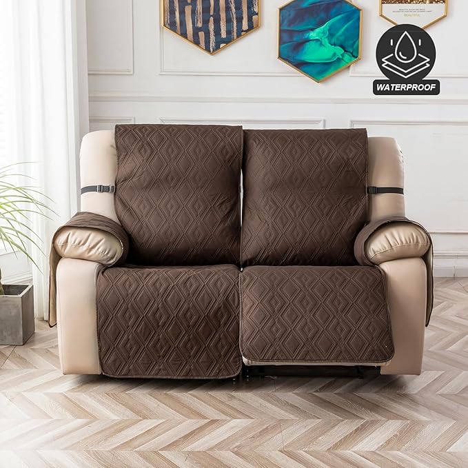 Genina Waterproof Loveseat Recliner Cover Non-Slip, Sofa Cover