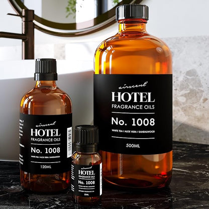 AirScent Hotel Diffuser Oil No. 1008 - White Tea Aloe Sandalwood - 120 mL | Hotel Scent Dupe - Premium Fragrance Oil for Ultrasonic and Waterless Diffusers & Crafting - 4 fl oz Dropper Bottle