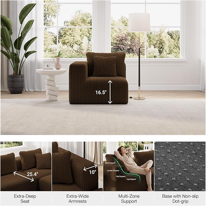 Novilla Modular Sectional Sofa, Modern Cloud Sectional Couch