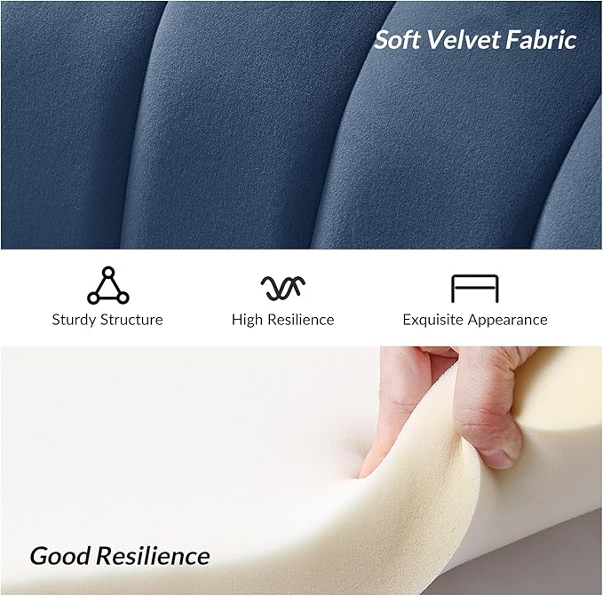 HULALA HOME Modern Velvet Loveseat Sofa