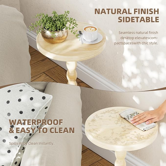 Simple Trending Round Side Table, Small Drink Table, Beside End Table