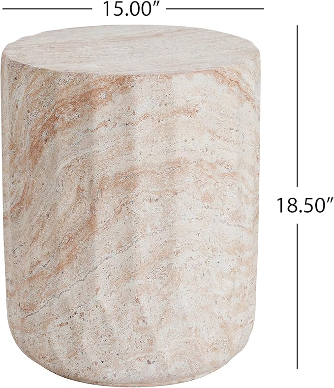 Christopher Knight Home Jayme 18.5" Indoor Outdoor Cylinder Accent Side Table
