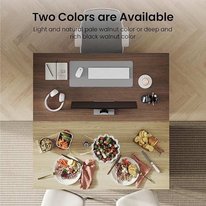 55" Convertible Computer Desk, 2-in-1 Flip-Top Desk & Dining Table