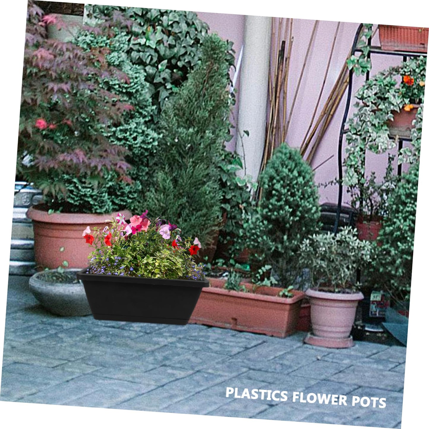 ORFOFE 2 Sets Rectangular Planting Trough Hose Stand Outdoor Garden Planter Astetic Room Decor Vegetable Planters Window Pot Plants Indoor Flower Planter Plastic Mini Flower Bed