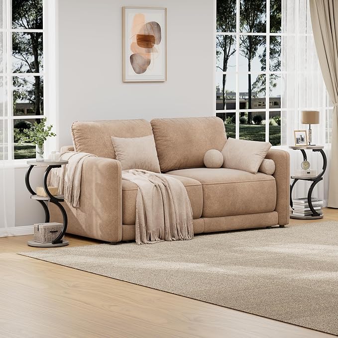 JUSTOGO Small Round Side Table, 3-Tier End Table