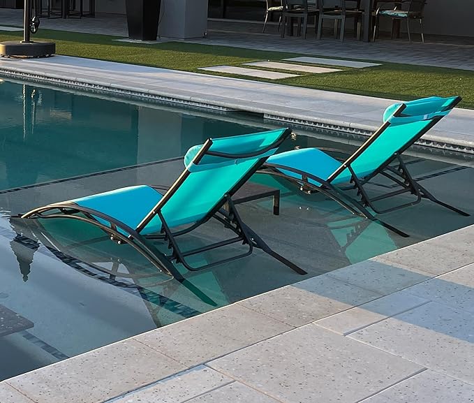 PURPLE LEAF Patio Oversized Chaise Lounge Chair Set
