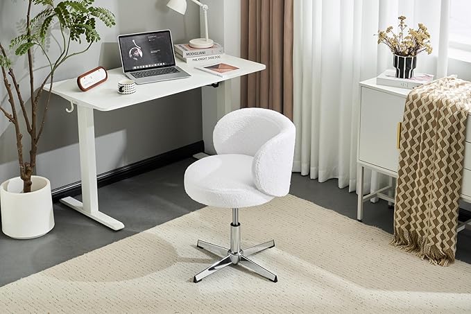 VINGLI Cute Small Swivel Desk Chair Comfy no Wheels, Ergonomic Low-Back Lumbar