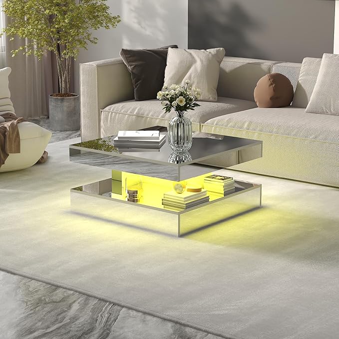 HedoAjim LED Coffee Table with Lights