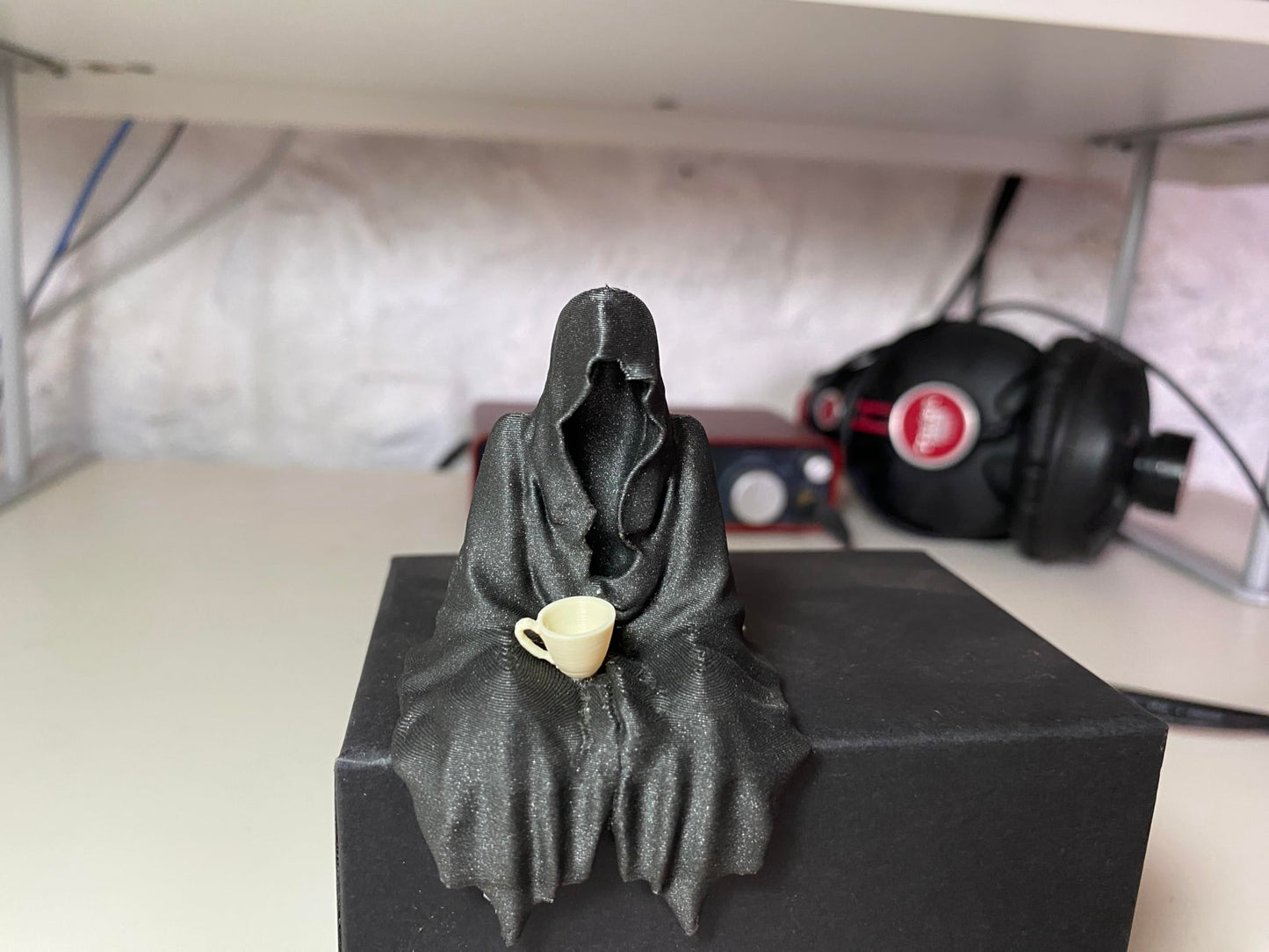 Sitting Ghost Figurine Holding Tea Cup | Suriel ACOTAR Inspired Decoration