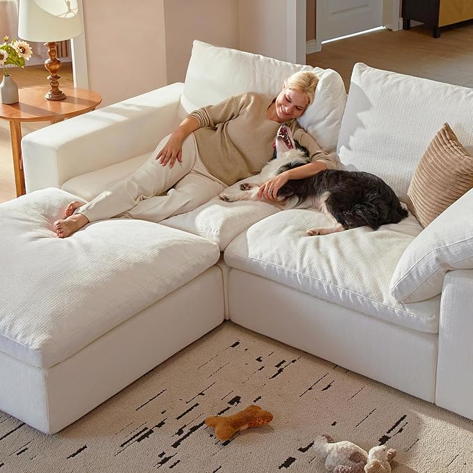Cloud Couch Sectional 113.8'' Oversized Modular Deep Seat Sofa U Shaped Comfy