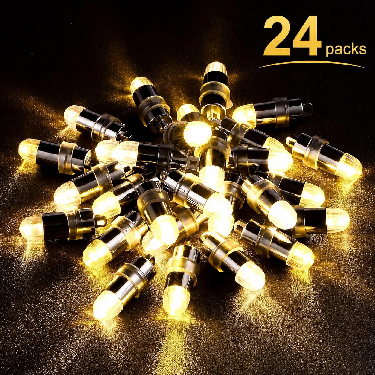 24x Battery Operated LED Party Lights Seasonal Lighting for Balloons Paper Lanterns, Waterproof - Warm White