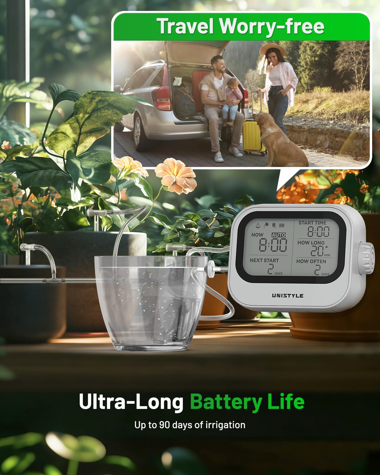 [All-New 2027] Automatic Plant Waterer for Indoor, Unistyle Plant Watering Devices for Potted Plants, Drip Irrigation System with Programmable