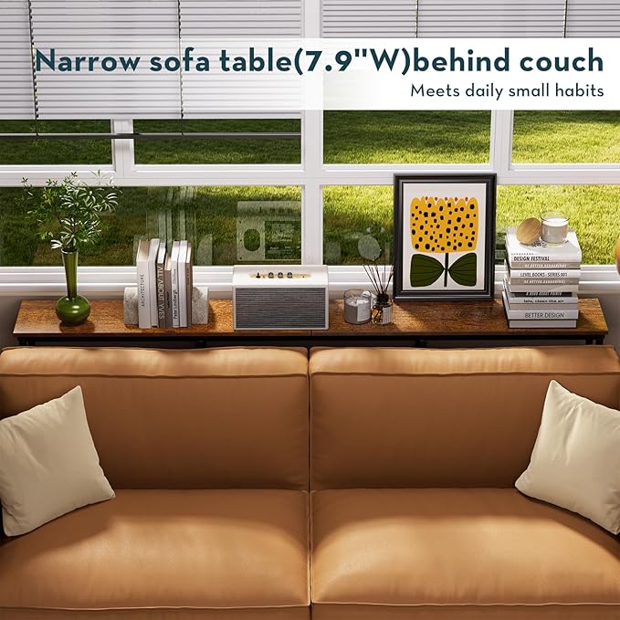 WOHOMO Console Table, 3-Tier Small Entryway Tables, Narrow Sofa Table