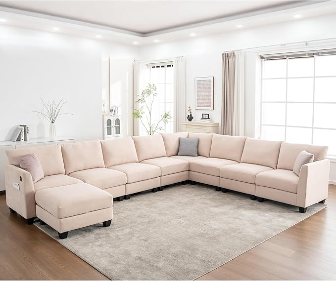 150.4" Large Sectional Couches for Living Room, 8 Seater L Shaped Modular