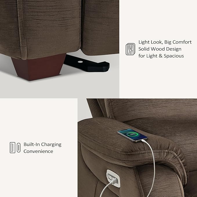 MCombo 61.6'' Wall Hugger Power Loveseat Recliner, Reclining Loveseat