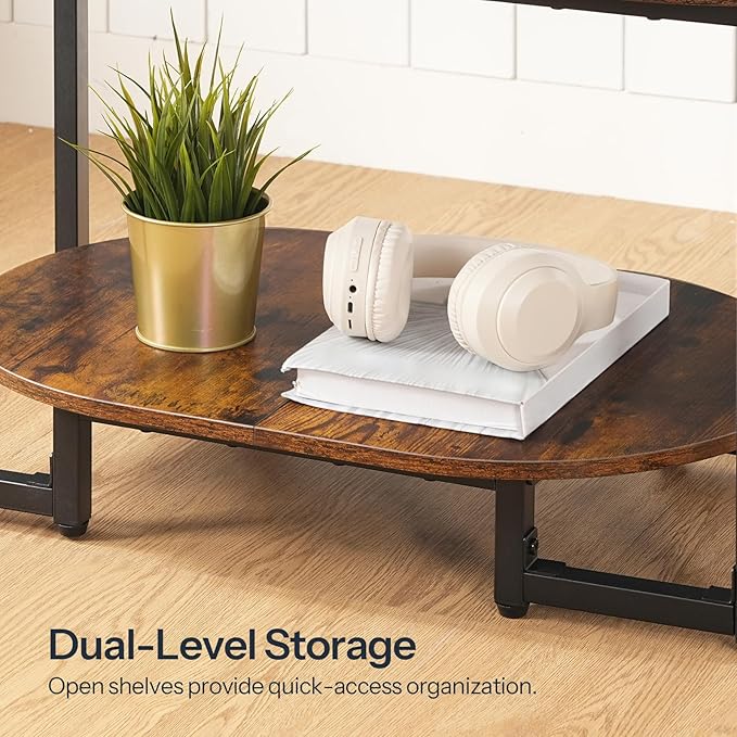 HOOBRO Coffee Table for Living Room, Oval Small Coffee Table