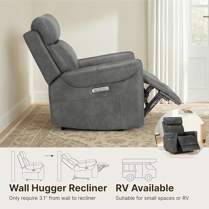 KISLOT Leather Recliner Chair Set of 2, Wall Hugger RV Recliners