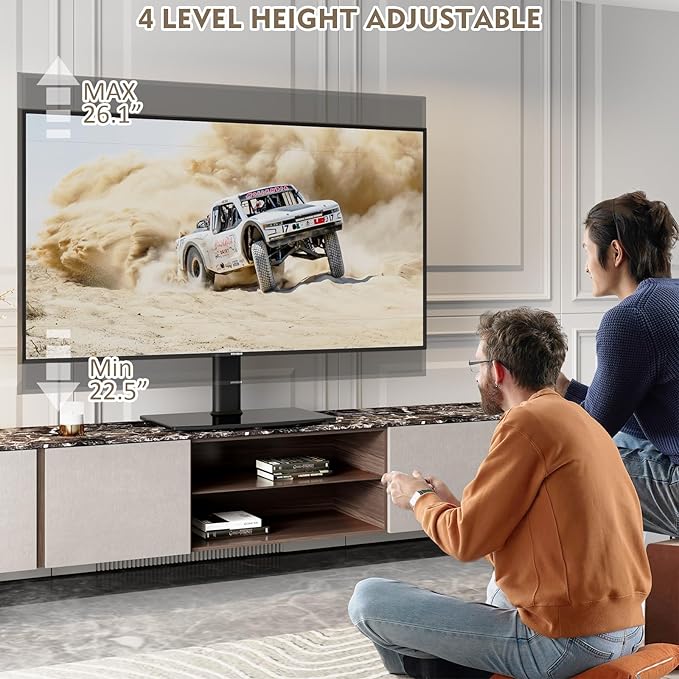 Universal Swivel/Table Top TV Stand 27 to 60 inch TVs 80 Degree Swivel