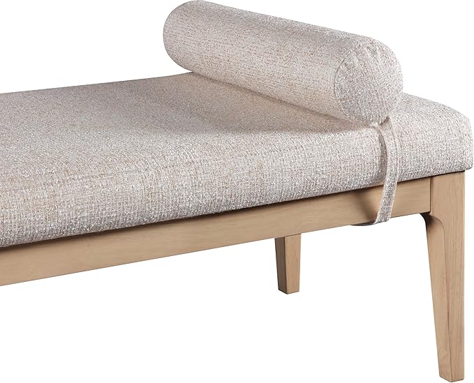 Meridian Furniture 22072Beige Priscilla Collection Art Deco Bench