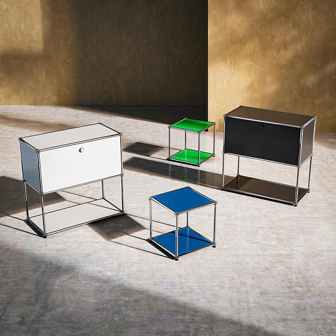 Nightstand Modern Storage Cabinet Blue A Versatile Free-Standing Organizer