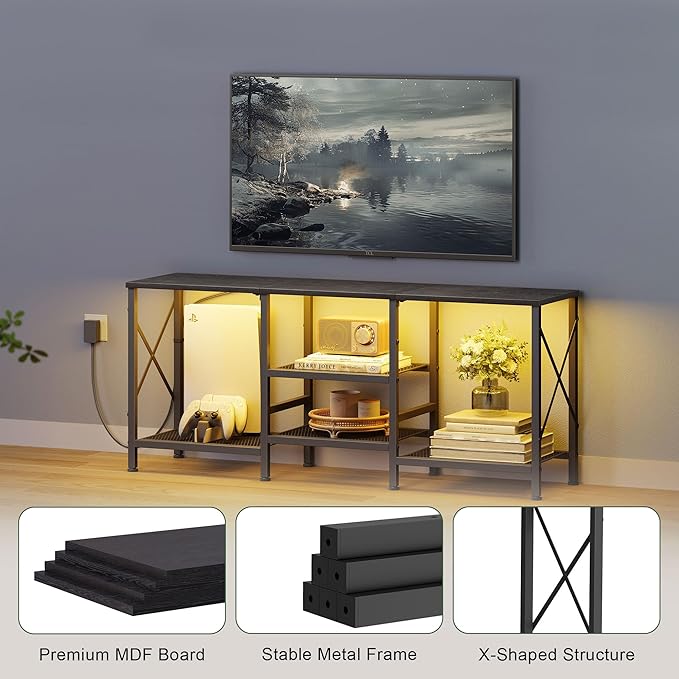 JARHETUN TV Stand with LED Lights