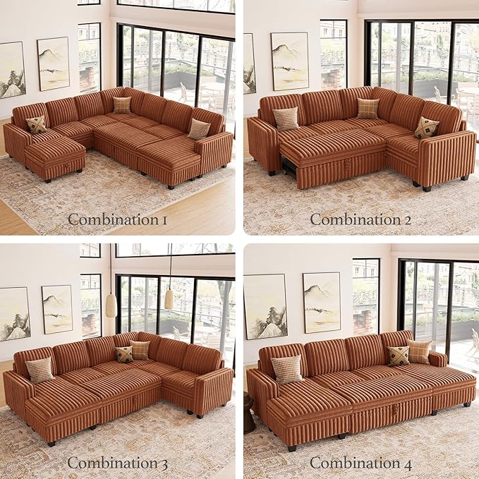 Belffin Plush Corduroy Modular Sectional Sofa Armrest Part Module