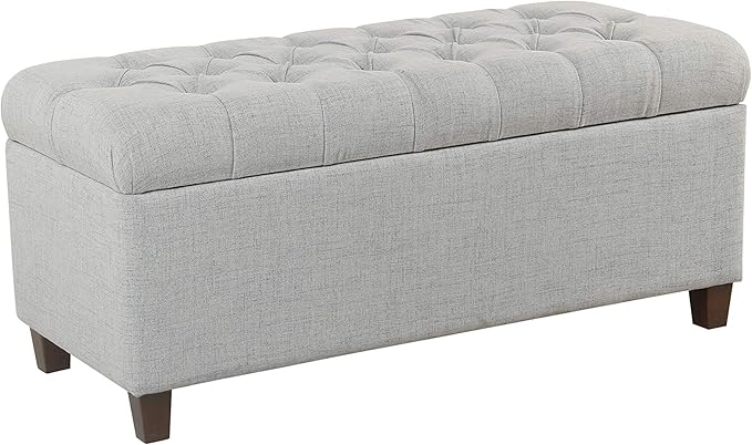 Homepop Home Decor Tufted Ainsley Button Storage Ottoman Bench