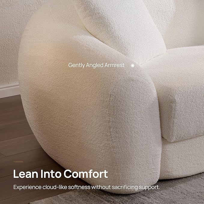 SICOTAS 90.6" Curved Convertible Sofa Couch Bed