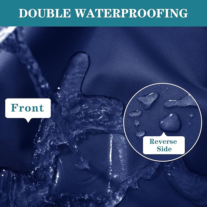 Outdoor Chaise Lounge Cushion Set of 2, Fadesafe Water-Repellent Lounge Deck
