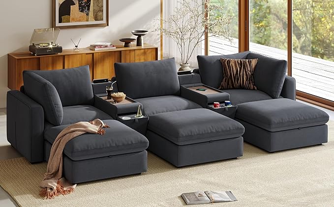 LINSY HOME Oversized Modular Sofa, Cloud Sectional Couch