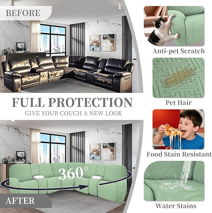 100% Waterproof Sectional Recliner Couch Covers