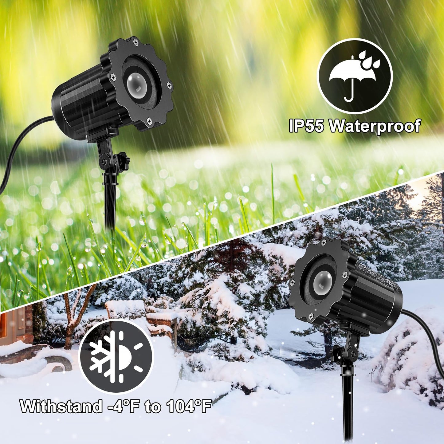 Halloween Projector Lights Outdoor Indoor - 3D Dynamic Halloween Decorations, Waterproof Holiday Light for Window, Wall,Cemetery, Holiday Decor-Spider