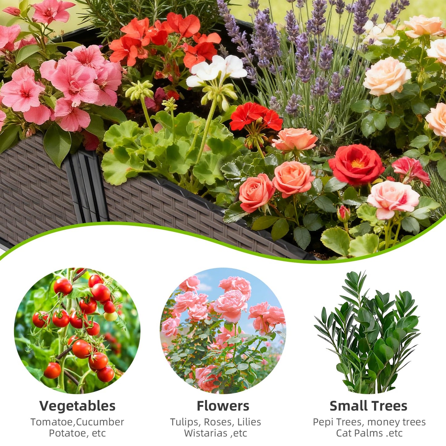 Large Raised Planter Box Outdoor Self Watering 94.4"x15.7"x19.7", Deep Raised Garden Bed - Elevated Garden Box with Drainage Plug, Rectangular Garden Planter Perfect for Patio Balcony Deck