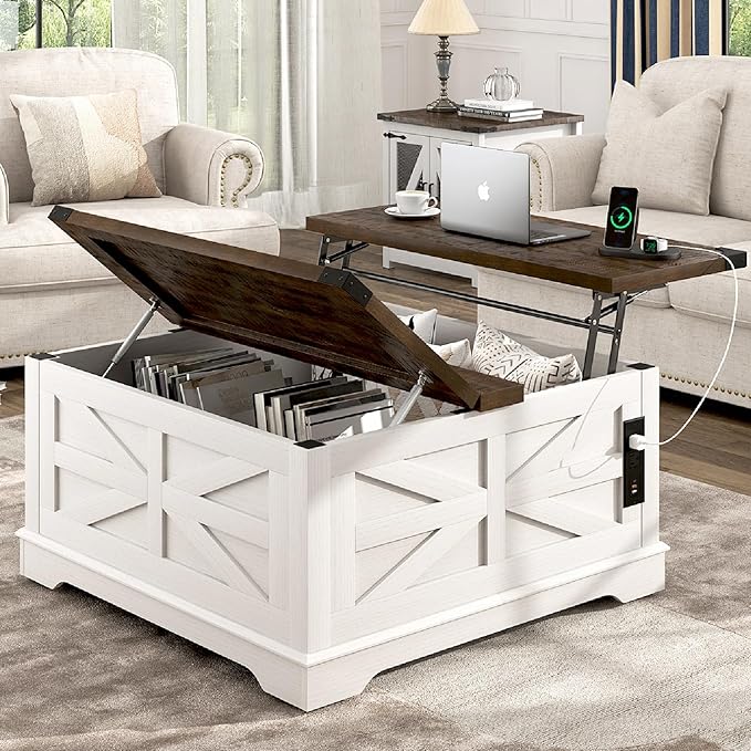 Hlivelood 36" Farmhouse Movable Lift Top Coffee Table