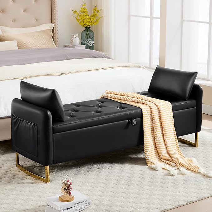 65" End of Bed Storage Bench, Modern Storage Benches