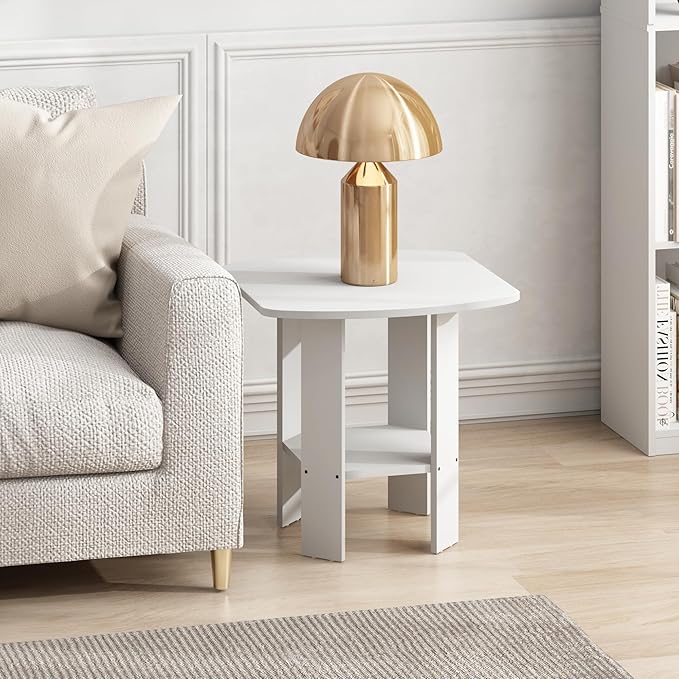Furinno Simple Design Side Table Set of 2, 2-Tier Modern End Table