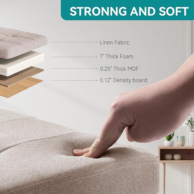 BRIAN & DANY Ottoman with Storage, Small Storage Ottoman