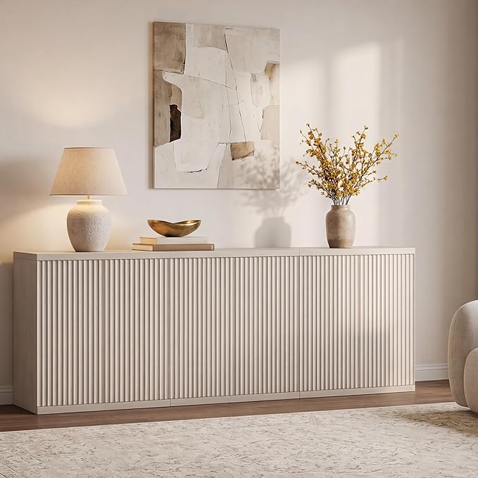 SICOTAS Buffet Cabinet with Storage Accent Sideboard Modern Credenza with Doors