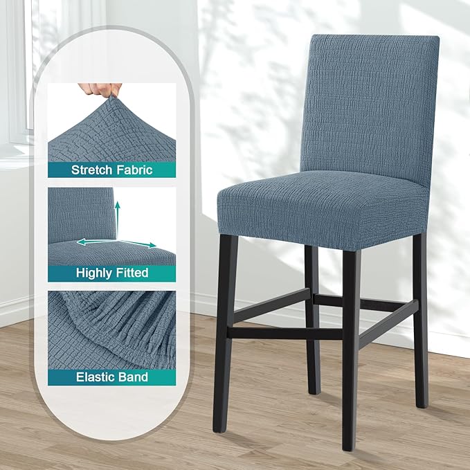 Turquoize 100% Waterproof Bar Stool Cover Stretch Washable Barstool Seat Covers