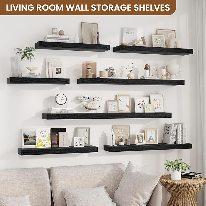 fuqing Floating Shelves for Wall, Wall Mounted Wood Floating Shelf