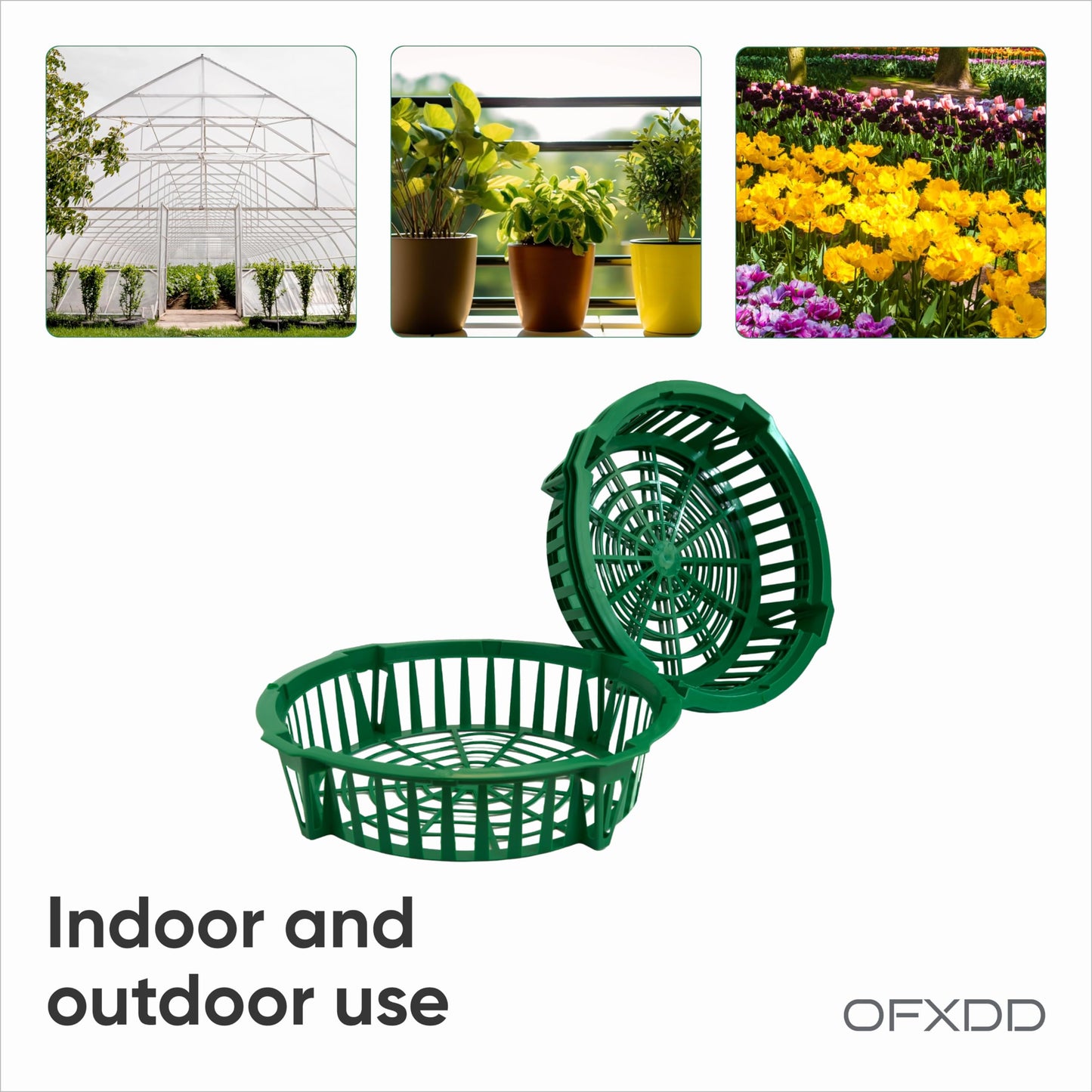 OFXDD Plant Trays - 6 Pcs Planting Basket for Onion - Plastic Trays for Flower Bulbs - Reusable Seedling Trays for Gardening, 11.22 Inch